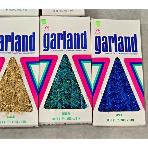 Vintage Tinsel Garland Christmas In Box Unused National Tinsel Co. Lot of 10 - Picture 4 of 7
